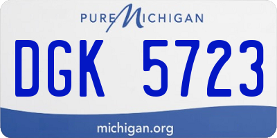 MI license plate DGK5723