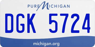 MI license plate DGK5724