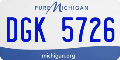 MI license plate DGK5726
