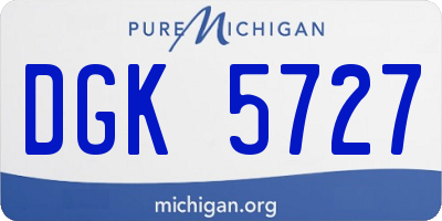 MI license plate DGK5727