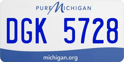 MI license plate DGK5728
