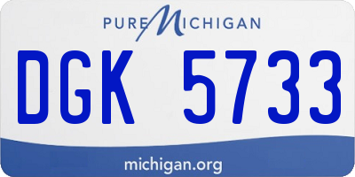 MI license plate DGK5733