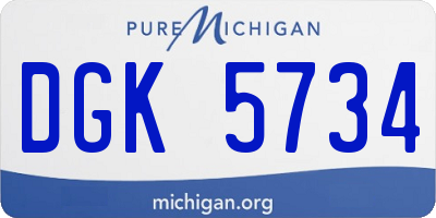 MI license plate DGK5734