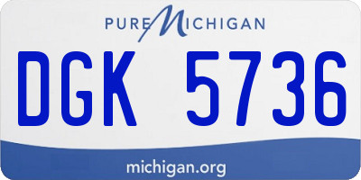 MI license plate DGK5736