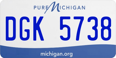 MI license plate DGK5738