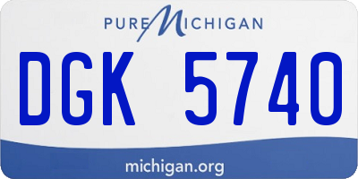 MI license plate DGK5740
