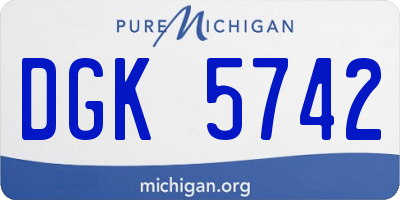 MI license plate DGK5742