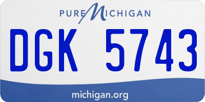 MI license plate DGK5743