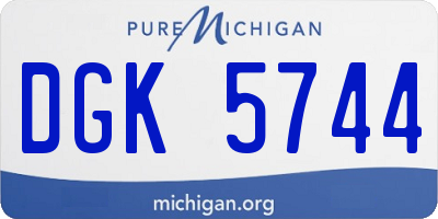 MI license plate DGK5744