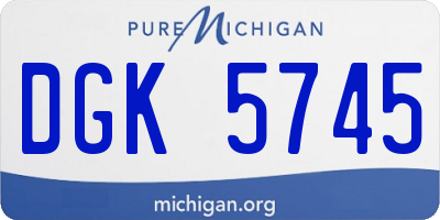 MI license plate DGK5745