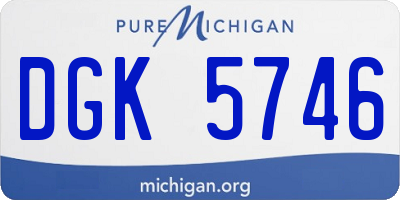 MI license plate DGK5746
