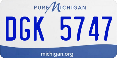 MI license plate DGK5747