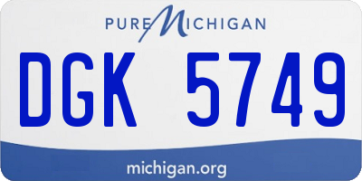 MI license plate DGK5749