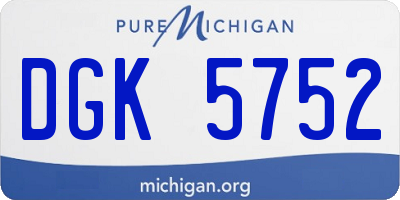 MI license plate DGK5752