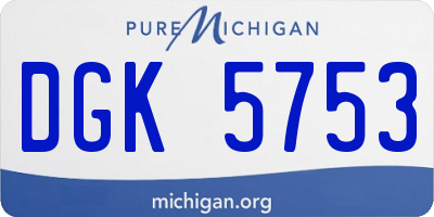 MI license plate DGK5753