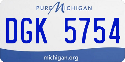 MI license plate DGK5754