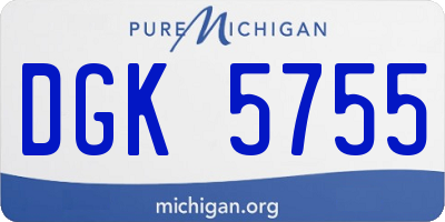 MI license plate DGK5755