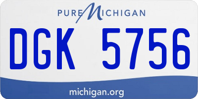 MI license plate DGK5756