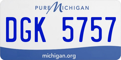 MI license plate DGK5757