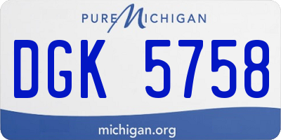 MI license plate DGK5758
