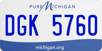 MI license plate DGK5760