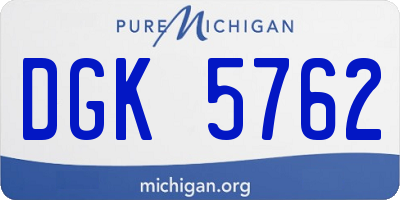 MI license plate DGK5762