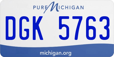 MI license plate DGK5763