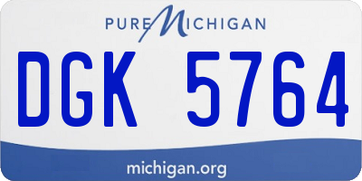 MI license plate DGK5764