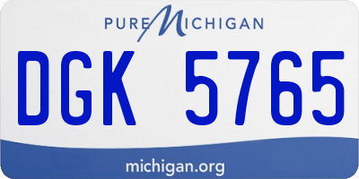 MI license plate DGK5765