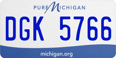 MI license plate DGK5766