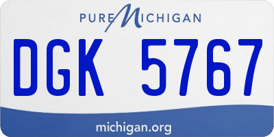 MI license plate DGK5767