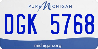 MI license plate DGK5768