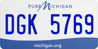 MI license plate DGK5769