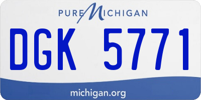 MI license plate DGK5771