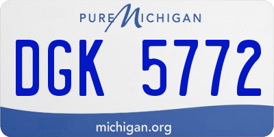 MI license plate DGK5772