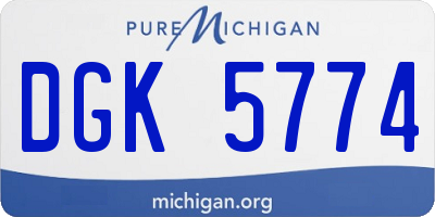 MI license plate DGK5774