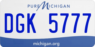 MI license plate DGK5777