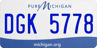 MI license plate DGK5778