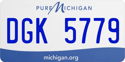 MI license plate DGK5779