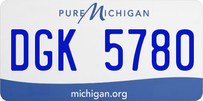 MI license plate DGK5780