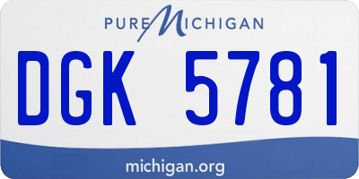 MI license plate DGK5781