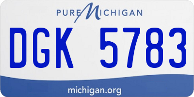 MI license plate DGK5783
