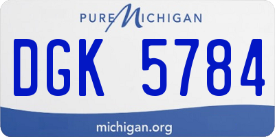 MI license plate DGK5784