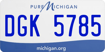 MI license plate DGK5785
