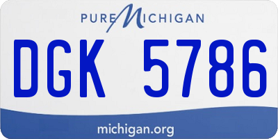 MI license plate DGK5786