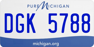 MI license plate DGK5788
