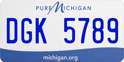 MI license plate DGK5789
