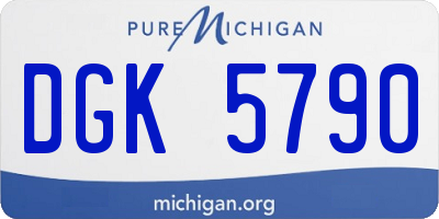 MI license plate DGK5790