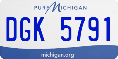 MI license plate DGK5791