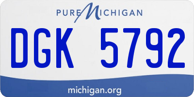 MI license plate DGK5792